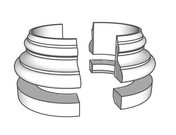 B2 Basis mit Ring in Halbteilen