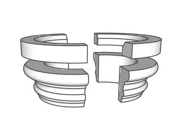 K2 Kapitell mit Ring in Halbteilen